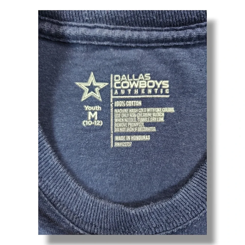 Dallas Cowboys Authentic #4 Dak Prescott Graphic Navy Blue‎ T-Shirt Youth's M